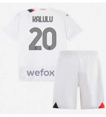 AC Milan Pierre Kalulu #20 Bortaställ Barn 2023-24 Kortärmad (+ Korta byxor)